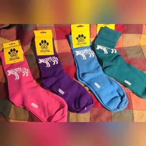 Foozys Border Collie Socks, Lot Of 4 Different Colours, NWT